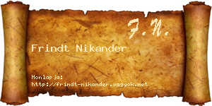 Frindt Nikander névjegykártya